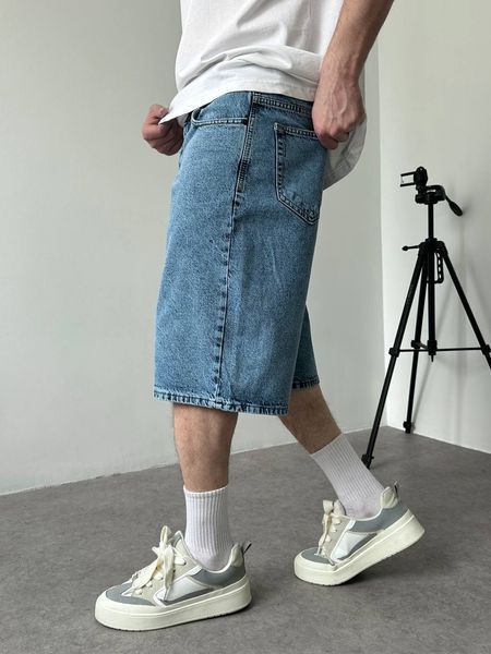 Мужские джинсовые шорты Baggy в голубом цвете sh00810k-28 фото