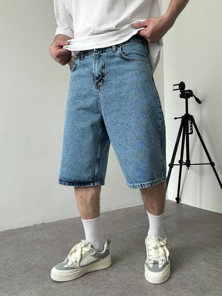 Мужские джинсовые шорты Baggy в голубом цвете sh00810k-28 фото
