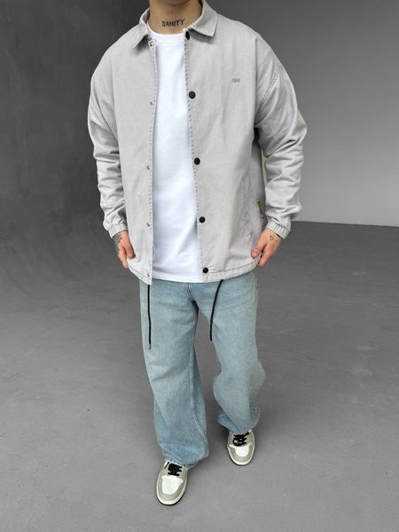 Мужская oversize джинсовая куртка в сером цвете gs2390 фото