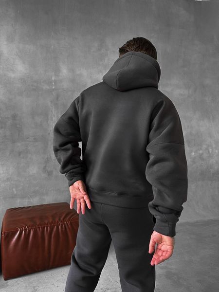 Чоловіче oversize худі в графітовому кольорі xu42 фото