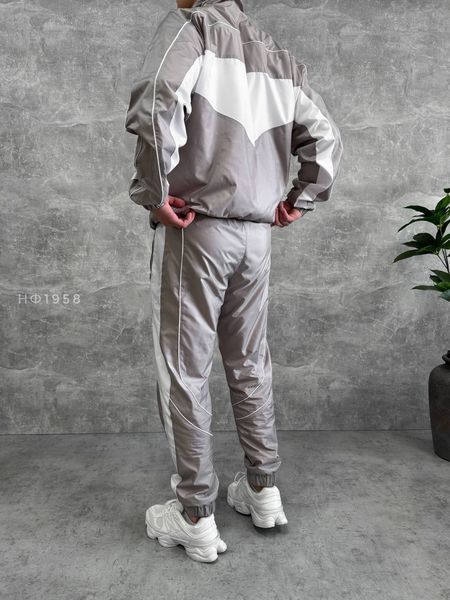 Мужской oversize костюм из плащевки в сером цвете нф1958 фото