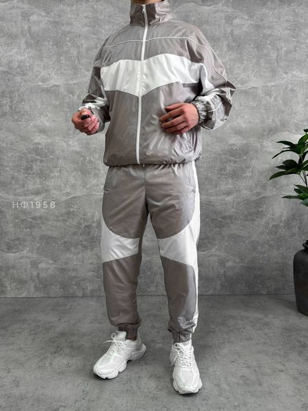 Мужской oversize костюм из плащевки в сером цвете нф1958 фото