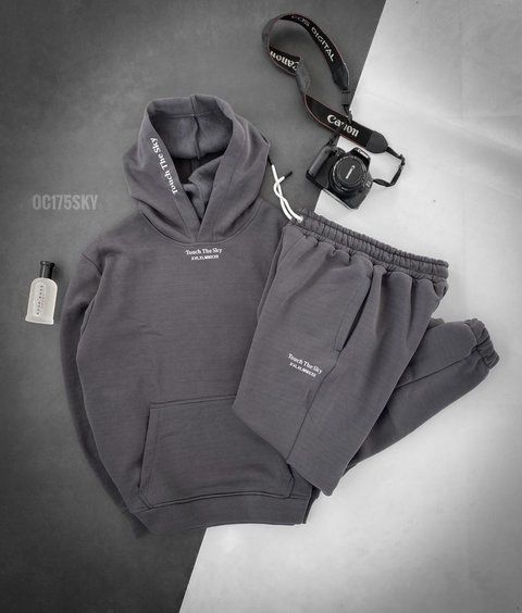 Мужской oversize спортивный костюм в графитовом цвете oc175sky фото