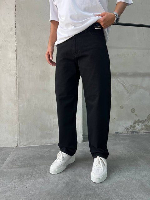 Мужские свободные джинсы Baggy в черном цвете sn-3013-k3 фото