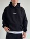 Мужское oversize худи на флисе в черном цвете u01302 фото 1