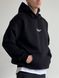 Мужское oversize худи на флисе в черном цвете u01302 фото 2