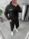 Мужской спортивный костюм худи + брюки в черном цвете нф1933 фото 6