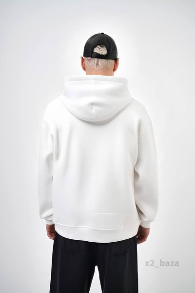 Чоловіче oversize худі у білому кольорі x2_baza-Xs фото