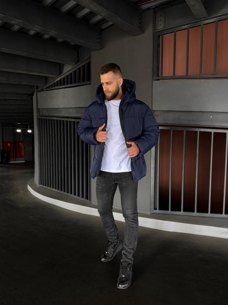 Мужская зимняя oversize куртка в синем цвете rd489 фото