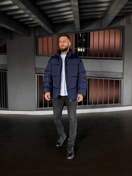 Мужская зимняя oversize куртка в синем цвете rd489 фото