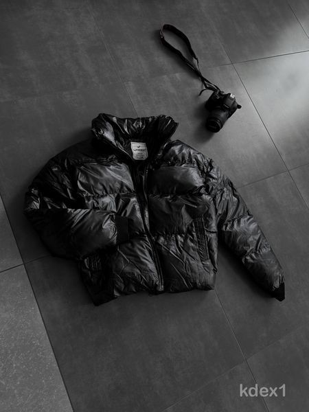 Чоловіча oversize куртка без капюшона у чорному кольорі kdex1 фото