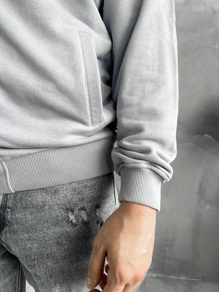 Чоловічий oversize бомбер у світло-сірому кольорі bbrn3 фото