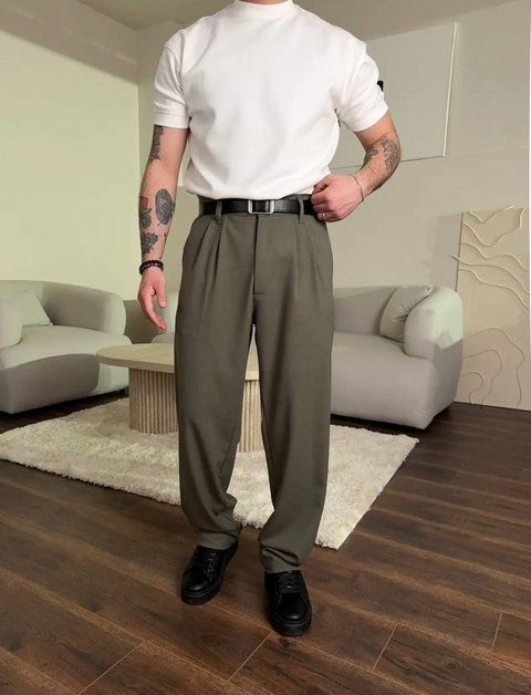 Мужские брюки Baggy в цвете хаки bp1153-S фото