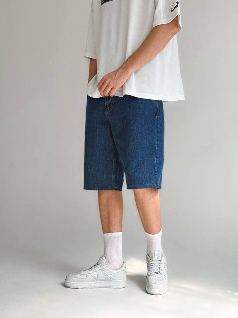 Чоловічі джинсові шорти Baggy у синьому кольорі sh00709 фото