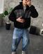 Чоловічий oversize бомбер з принтом у чорному кольорі ali10 фото 1