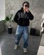 Чоловічий oversize бомбер з принтом у чорному кольорі ali10 фото 2
