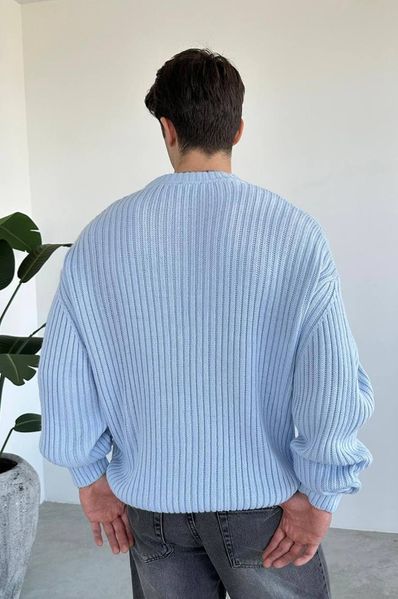 Мужской oversize свитер в голубом цвете mr140 фото