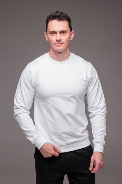 Чоловічий світшот у білому кольорі 2485wh-S фото