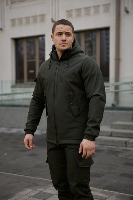 Мужская куртка Softshell в цвете хаки 3254596784 фото