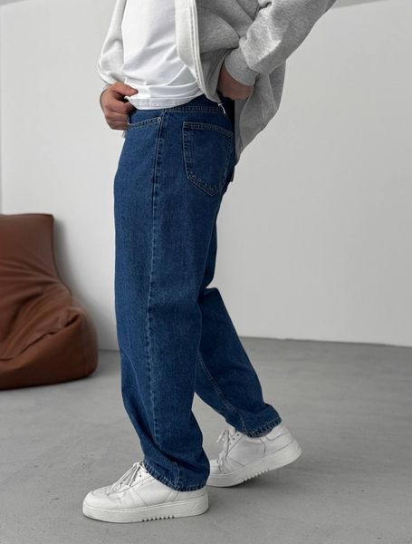 Мужские широкие джинсы Baggy в синем цвете bg-98-510 фото