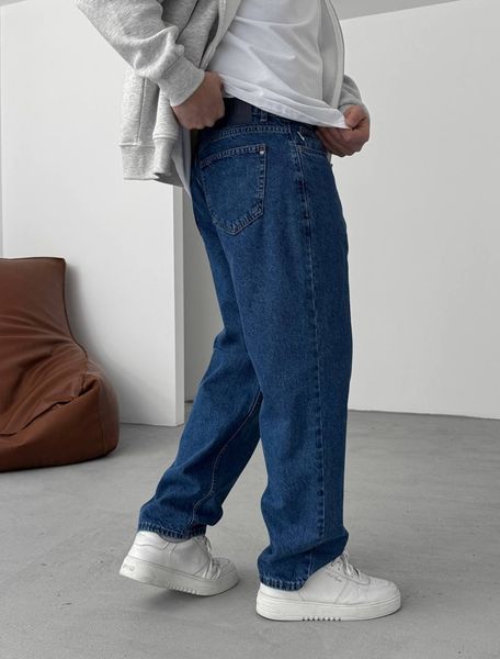 Мужские широкие джинсы Baggy в синем цвете bg-98-510 фото