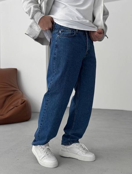Мужские широкие джинсы Baggy в синем цвете bg-98-510 фото