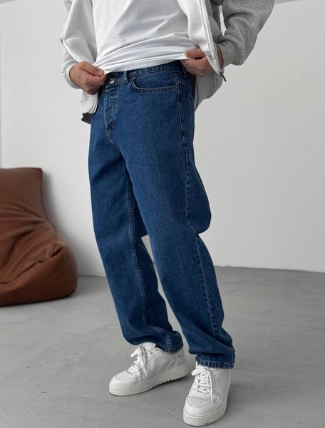Мужские широкие джинсы Baggy в синем цвете bg-98-510 фото