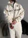 Мужской oversize костюм свитшот+брюки с принтом в белом цвете kos61 фото 4