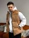 Чоловіча oversize жилетка у бежевому кольорі jl8 фото 5