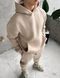 Мужской oversize костюм худи+брюки в бежевом цвете fhs6 фото 2