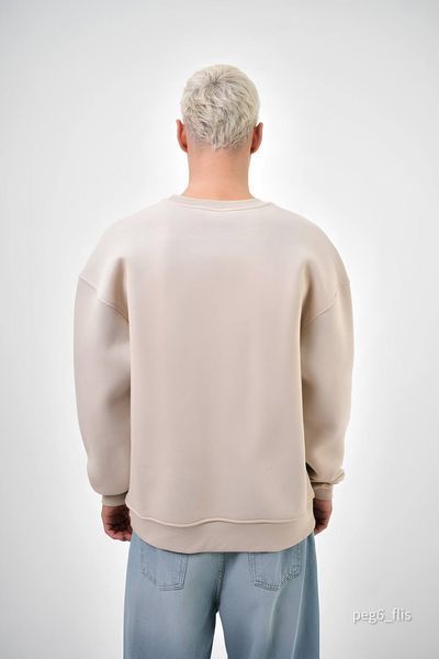 Мужской oversize свитшот в бежевом цвете peg6_flis фото
