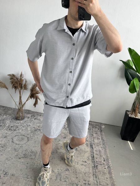 Мужской oversize костюм в светло-сером цвете liam3 фото