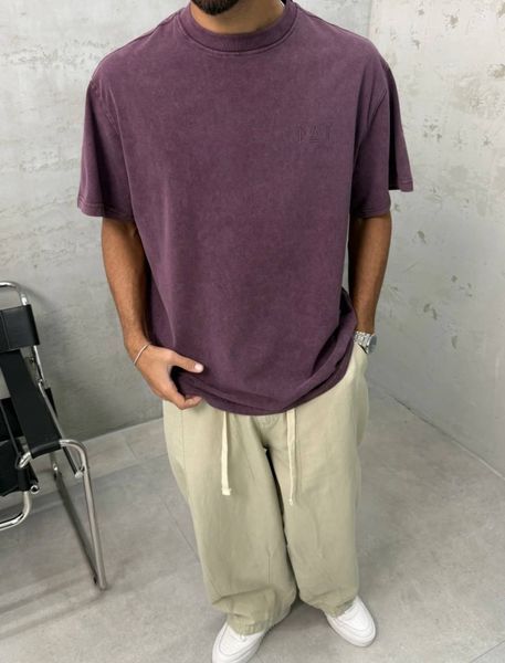 Мужская oversize вареная футболка в бордовом цвете ch299k-S фото