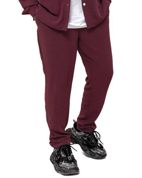 Мужские oversize брюки в бордовом цвете krr9 фото