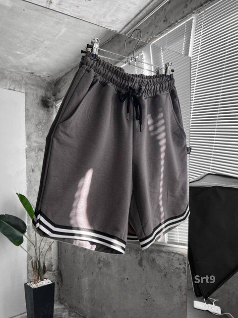 Мужские oversize шорты в сером цвете srt9 фото