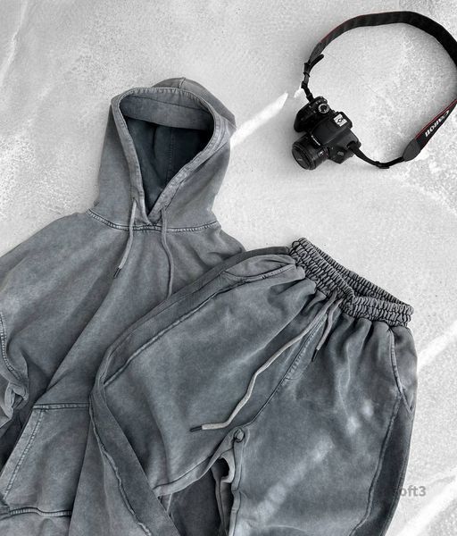 Мужской спортивный костюм худи + брюки в сером цвете soft3 фото