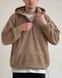 Мужское флисовое oversize худи в бежевом цвете u01414 фото 1