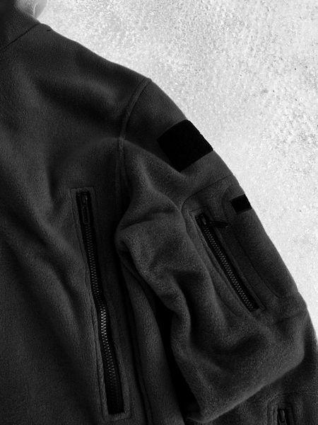 Чоловіча флісова oversize кофта у чорному кольорі flis1 фото