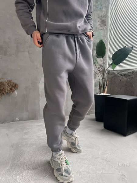 Мужские oversize джоггеры на флисе в сером цвете fstn9 фото