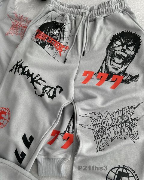 Мужской oversize костюм с принтом в сером цвете p21fhs3 фото