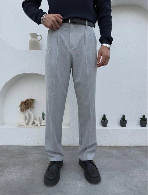 Мужские брюки Baggy в сером цвете br10-S фото