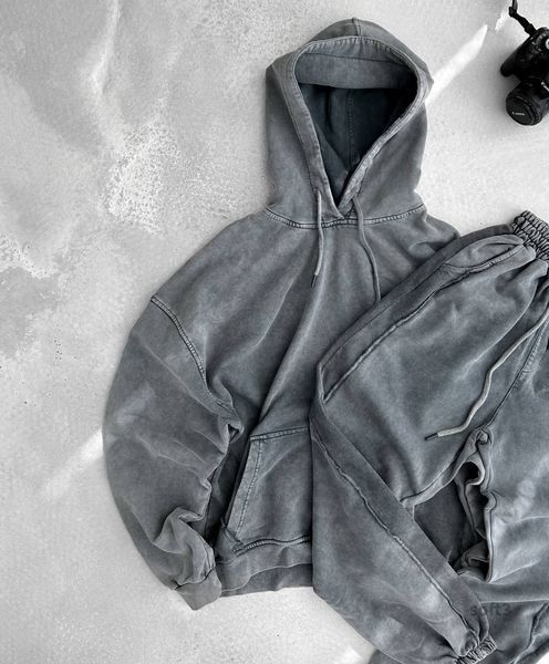 Мужской спортивный костюм худи + брюки в сером цвете soft3 фото