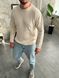 Мужской oversize свитер в бежевом цвете 07w фото 3