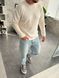 Мужской oversize свитер в бежевом цвете 07w фото 4