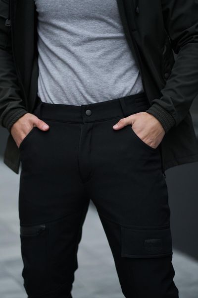 Мужские утепленные брюки Softshell в черном цвете 1589543924 фото