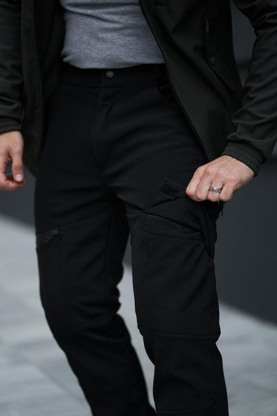 Мужские утепленные брюки Softshell в черном цвете 1589543924 фото