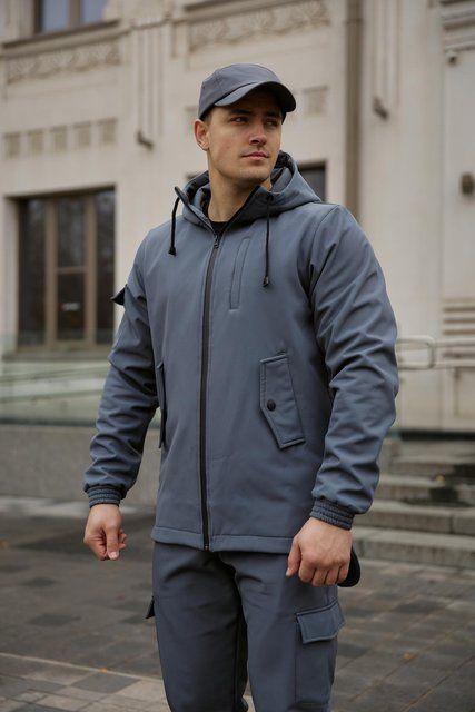 Мужская куртка Softshell в сером цвете 1610635414 фото