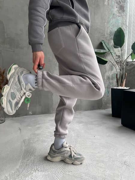 Мужские oversize джоггеры на флисе в сером цвете fstn3 фото