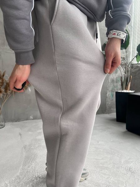 Мужские oversize джоггеры на флисе в сером цвете fstn3 фото
