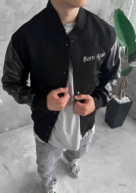 Чоловічий бомбер у чорному кольорі bba1 фото